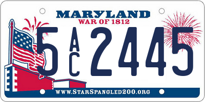 MD license plate 5AC2445