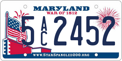 MD license plate 5AC2452