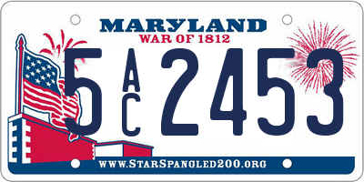 MD license plate 5AC2453