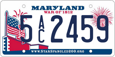 MD license plate 5AC2459