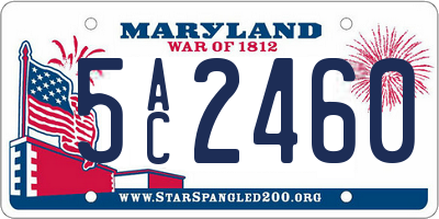 MD license plate 5AC2460