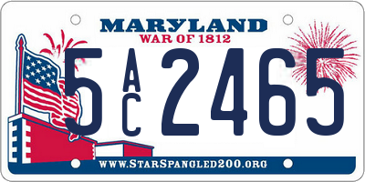 MD license plate 5AC2465