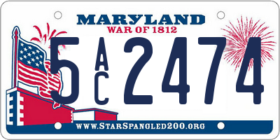 MD license plate 5AC2474