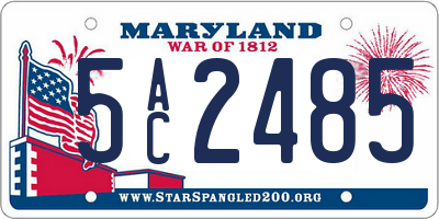 MD license plate 5AC2485