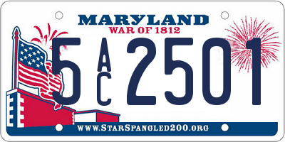 MD license plate 5AC2501