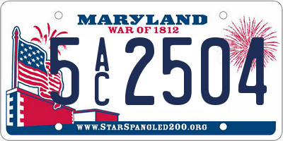 MD license plate 5AC2504