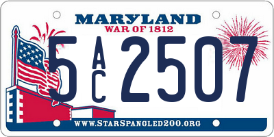 MD license plate 5AC2507
