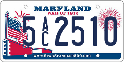 MD license plate 5AC2510
