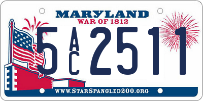 MD license plate 5AC2511