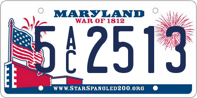 MD license plate 5AC2513
