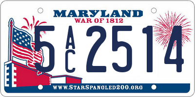 MD license plate 5AC2514