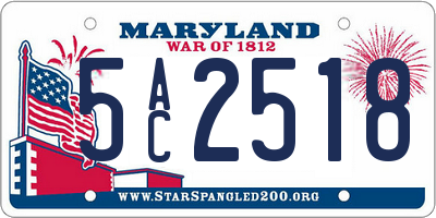 MD license plate 5AC2518