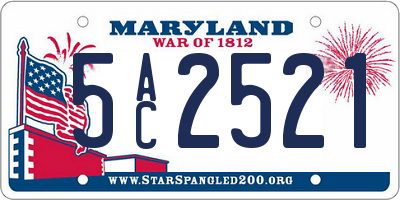 MD license plate 5AC2521