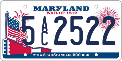 MD license plate 5AC2522