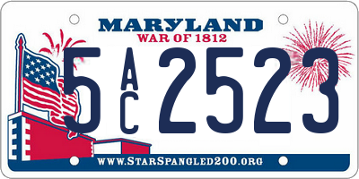 MD license plate 5AC2523