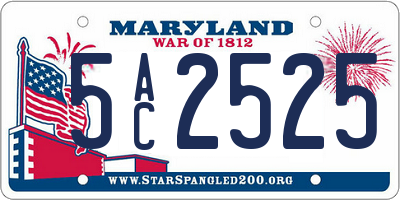 MD license plate 5AC2525