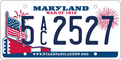 MD license plate 5AC2527