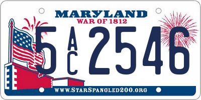 MD license plate 5AC2546