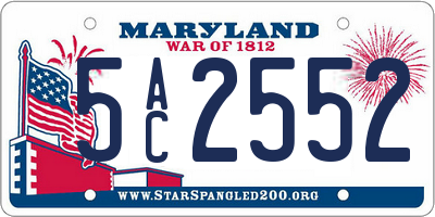 MD license plate 5AC2552