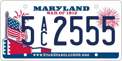 MD license plate 5AC2555