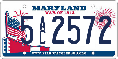 MD license plate 5AC2572