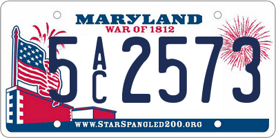 MD license plate 5AC2573