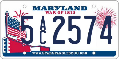 MD license plate 5AC2574