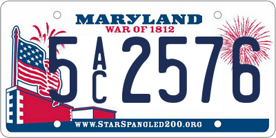 MD license plate 5AC2576