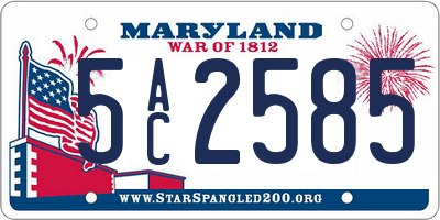 MD license plate 5AC2585
