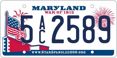 MD license plate 5AC2589