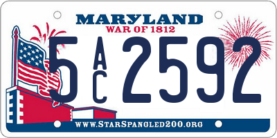 MD license plate 5AC2592