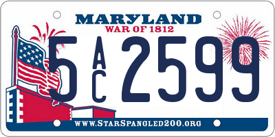 MD license plate 5AC2599