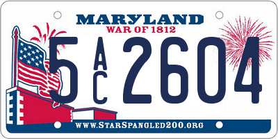 MD license plate 5AC2604