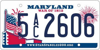 MD license plate 5AC2606