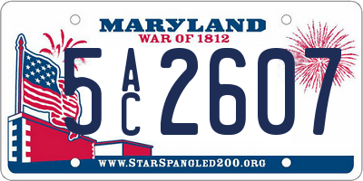 MD license plate 5AC2607
