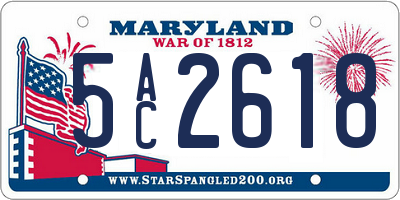 MD license plate 5AC2618