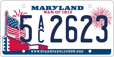 MD license plate 5AC2623