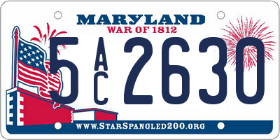 MD license plate 5AC2630