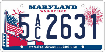 MD license plate 5AC2631
