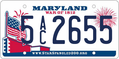 MD license plate 5AC2655