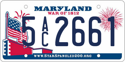 MD license plate 5AC2661