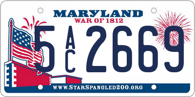 MD license plate 5AC2669