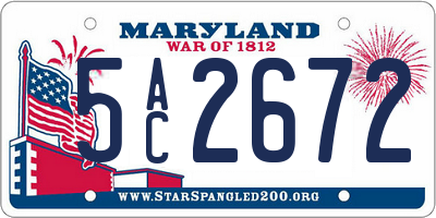 MD license plate 5AC2672