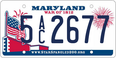 MD license plate 5AC2677