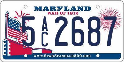MD license plate 5AC2687