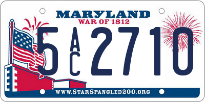 MD license plate 5AC2710