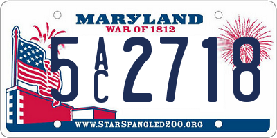 MD license plate 5AC2718