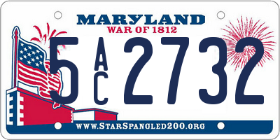MD license plate 5AC2732