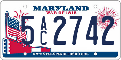 MD license plate 5AC2742