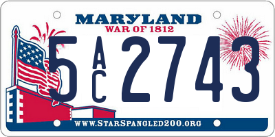 MD license plate 5AC2743